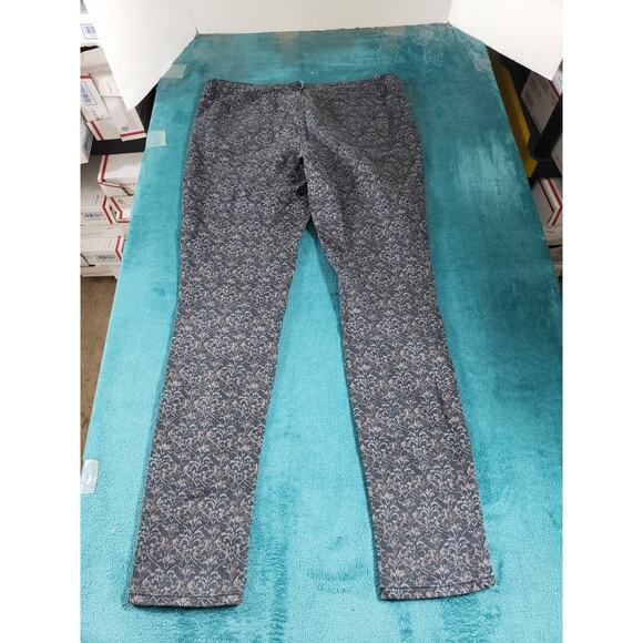 Mossimo Jeans Size 10 Womens Black Stretch Denim Pants Floral Mid Rise Skinny - Picture 10 of 11